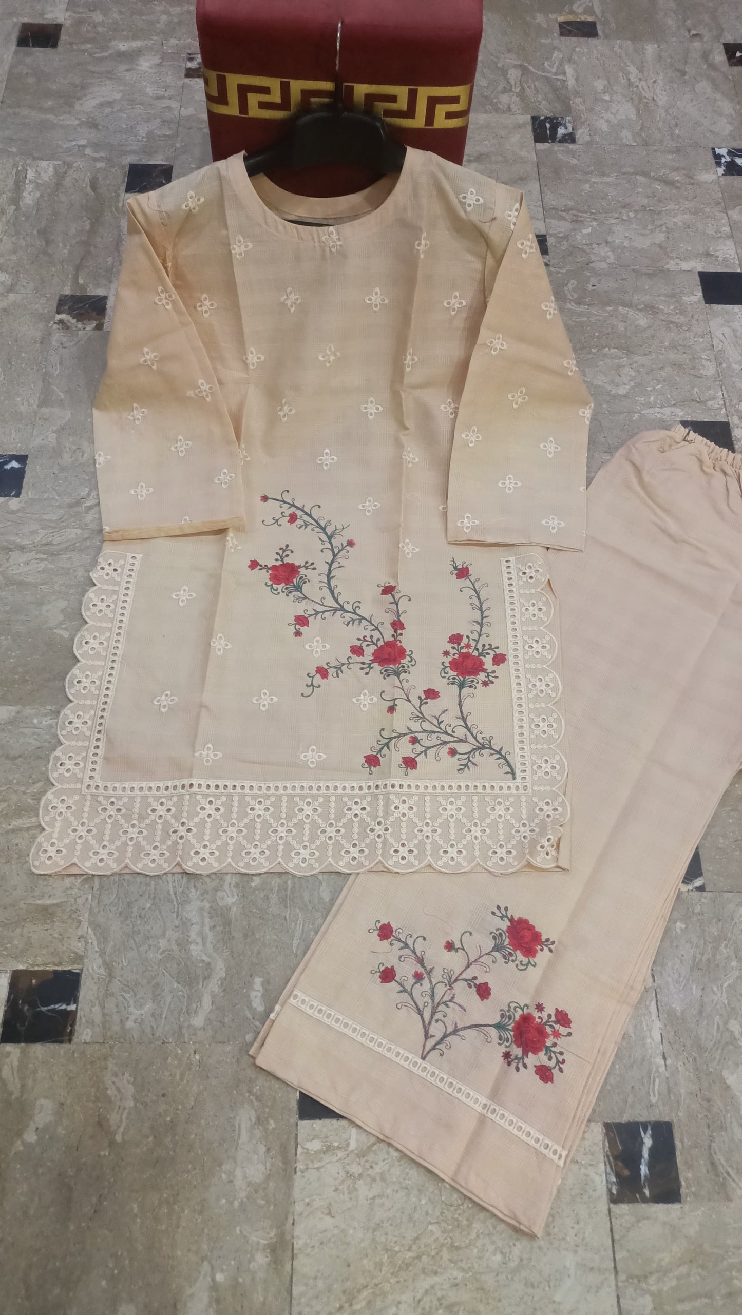 Elegant Summer Collection Embroidery 2 Piece Suit
