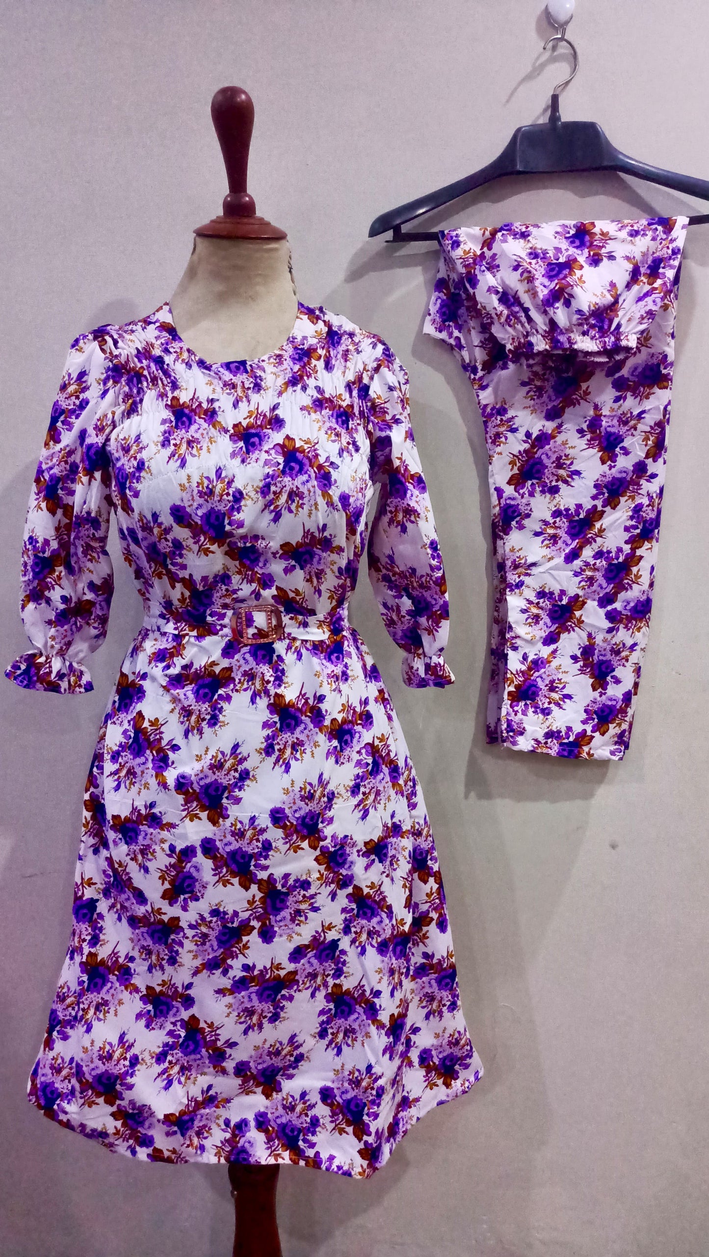 Floral digital print Cotton Frill Maxi 2 Piece