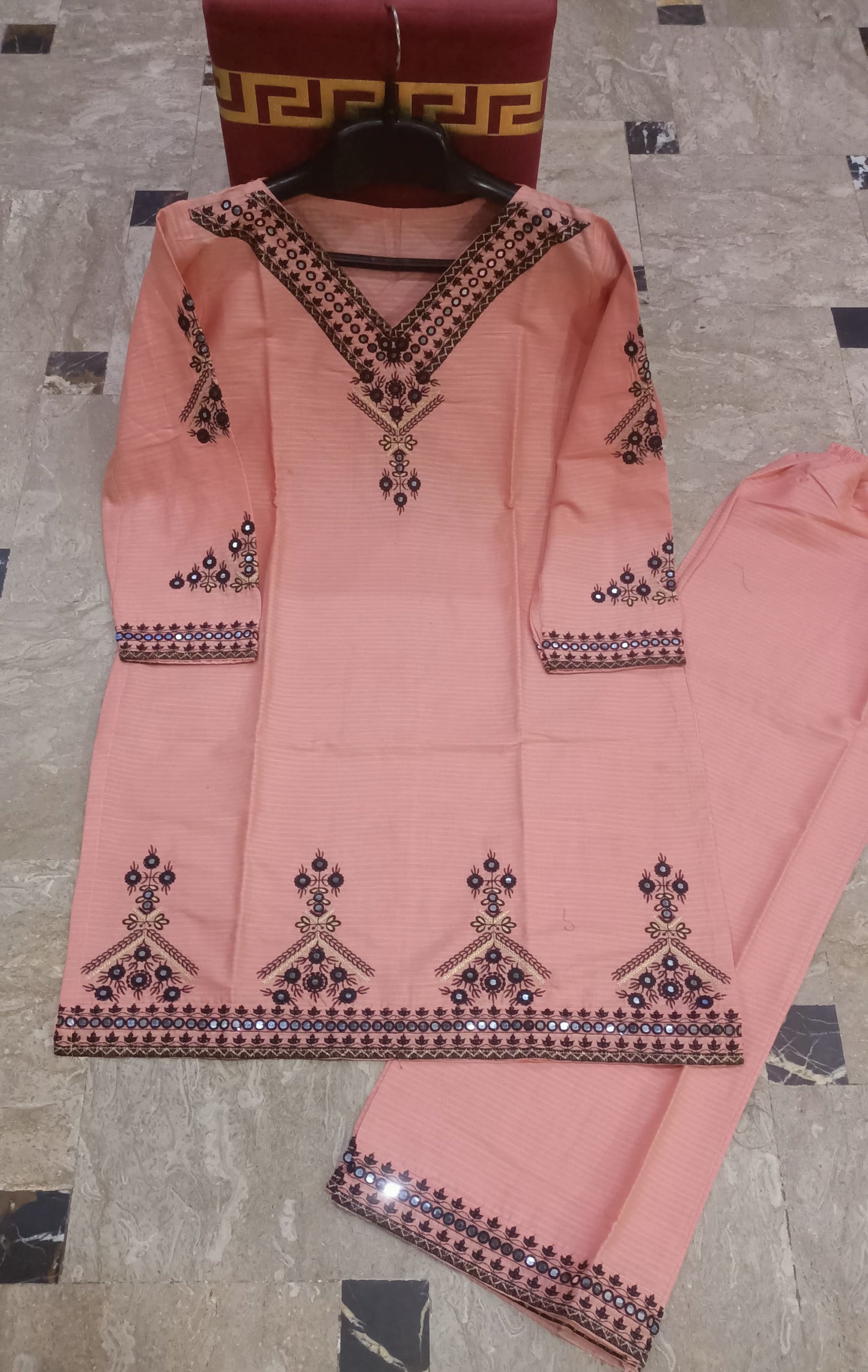 Elegant Summer Collection Embroidery 2 Piece Suit