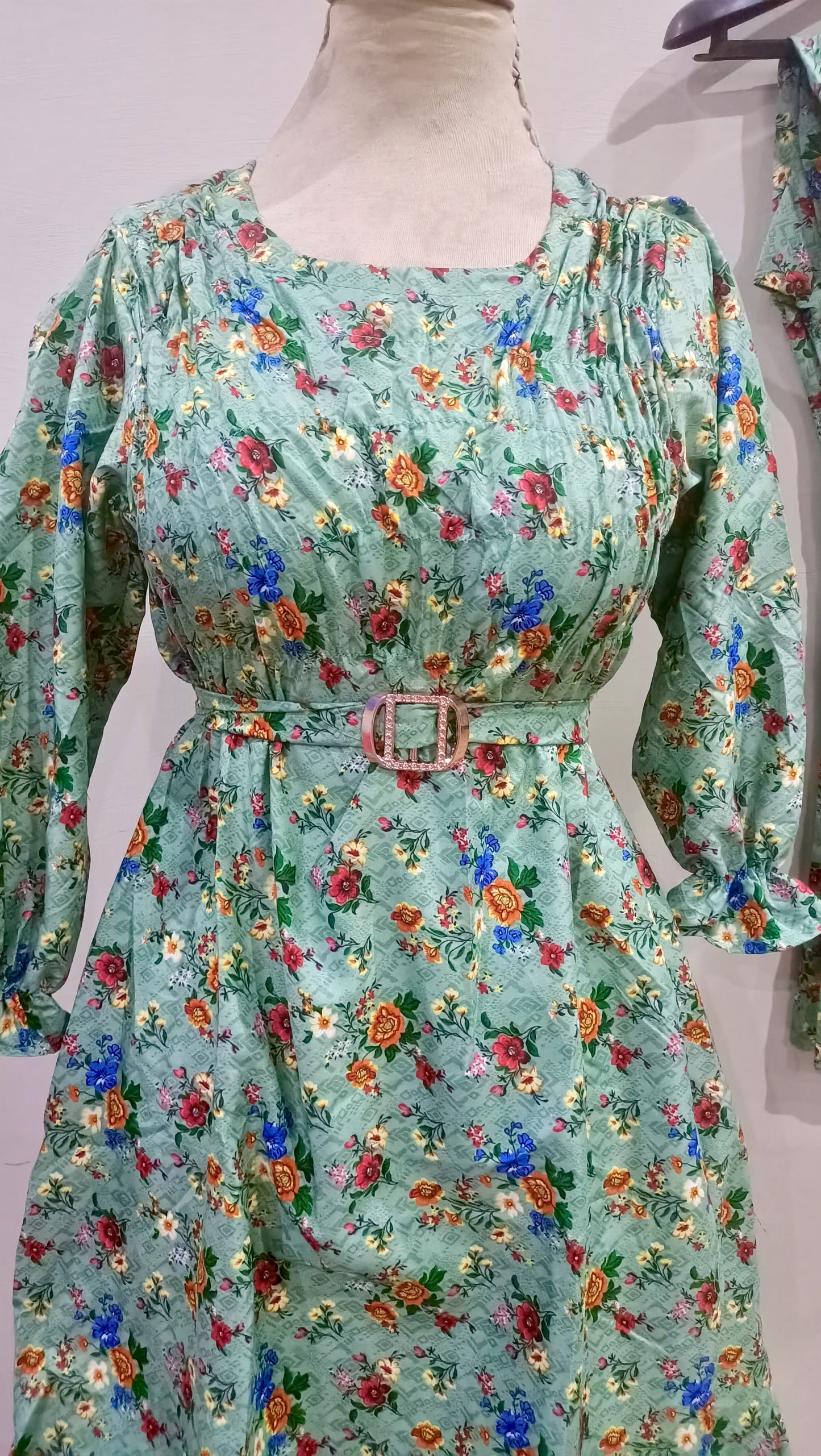 Floral Digital Print Cotton Frill Maxi 2 Piece