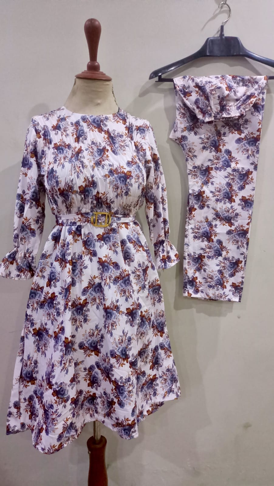 Floral digital print Cotton Frill Maxi 2 Piece