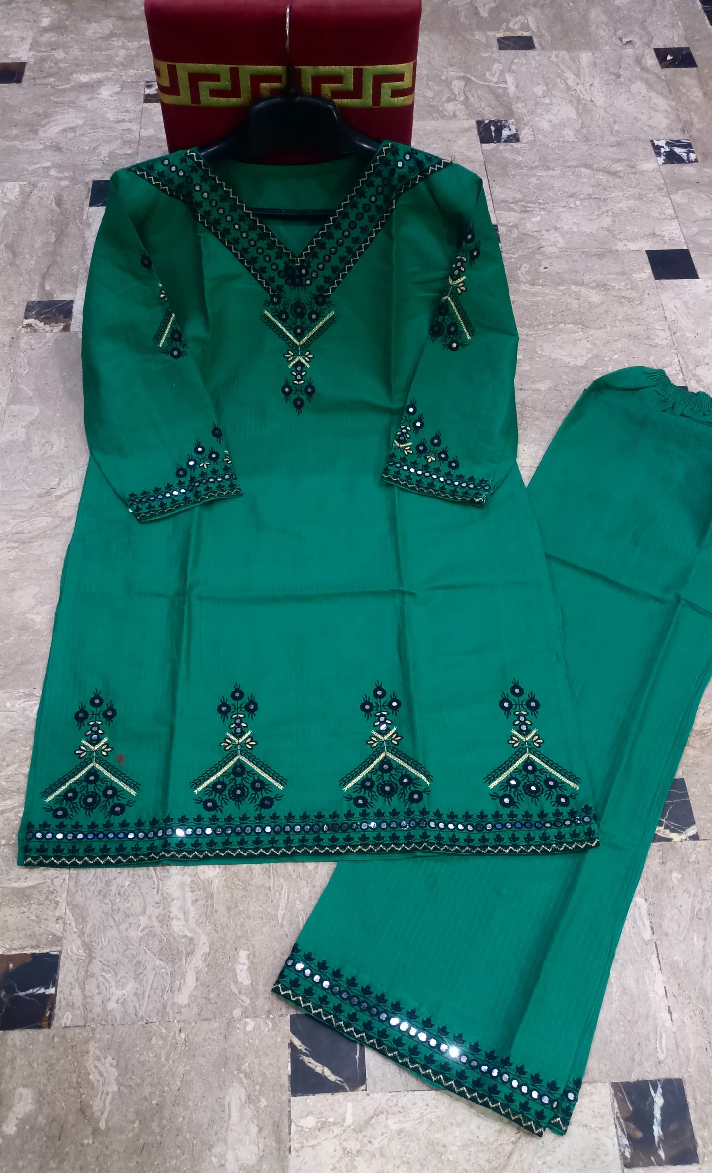 Elegant Summer Collection Embroidery 2 Piece Suit