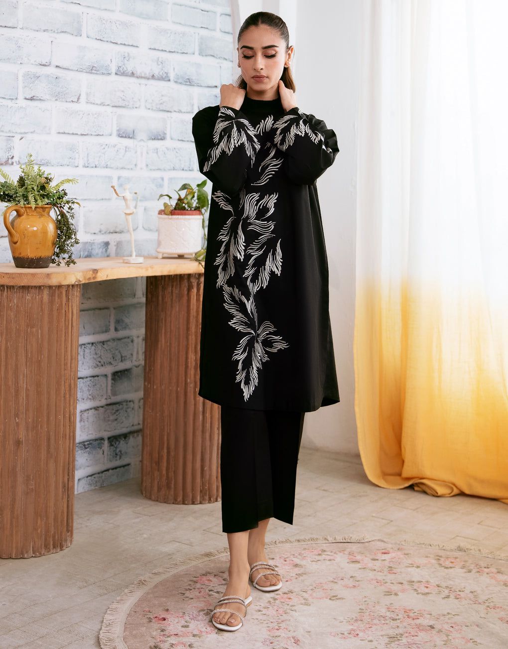 Jazmine leaf printed elegant design 2 pieces