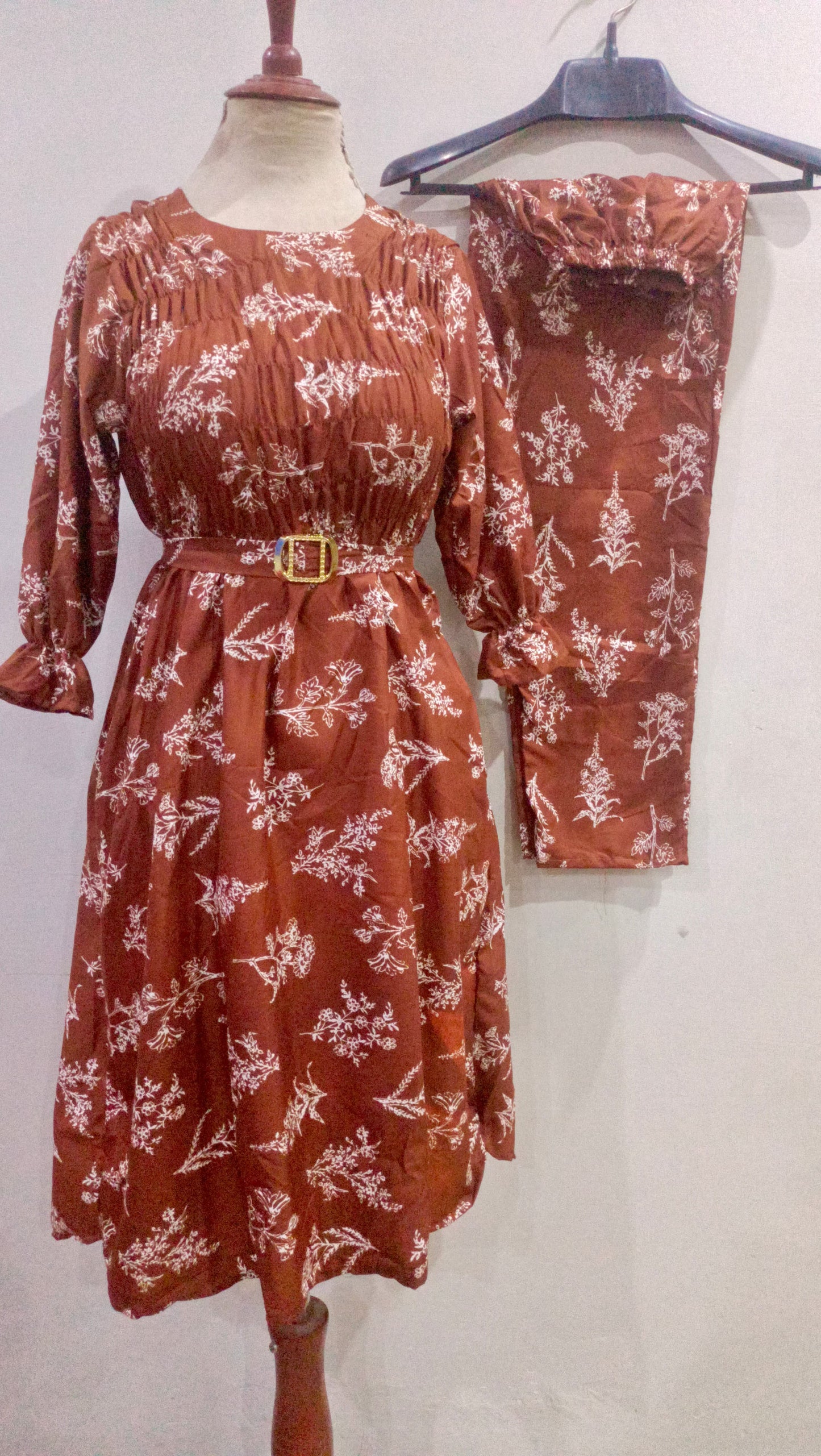 Floral digital print Cotton Frill Maxi 2 Piece