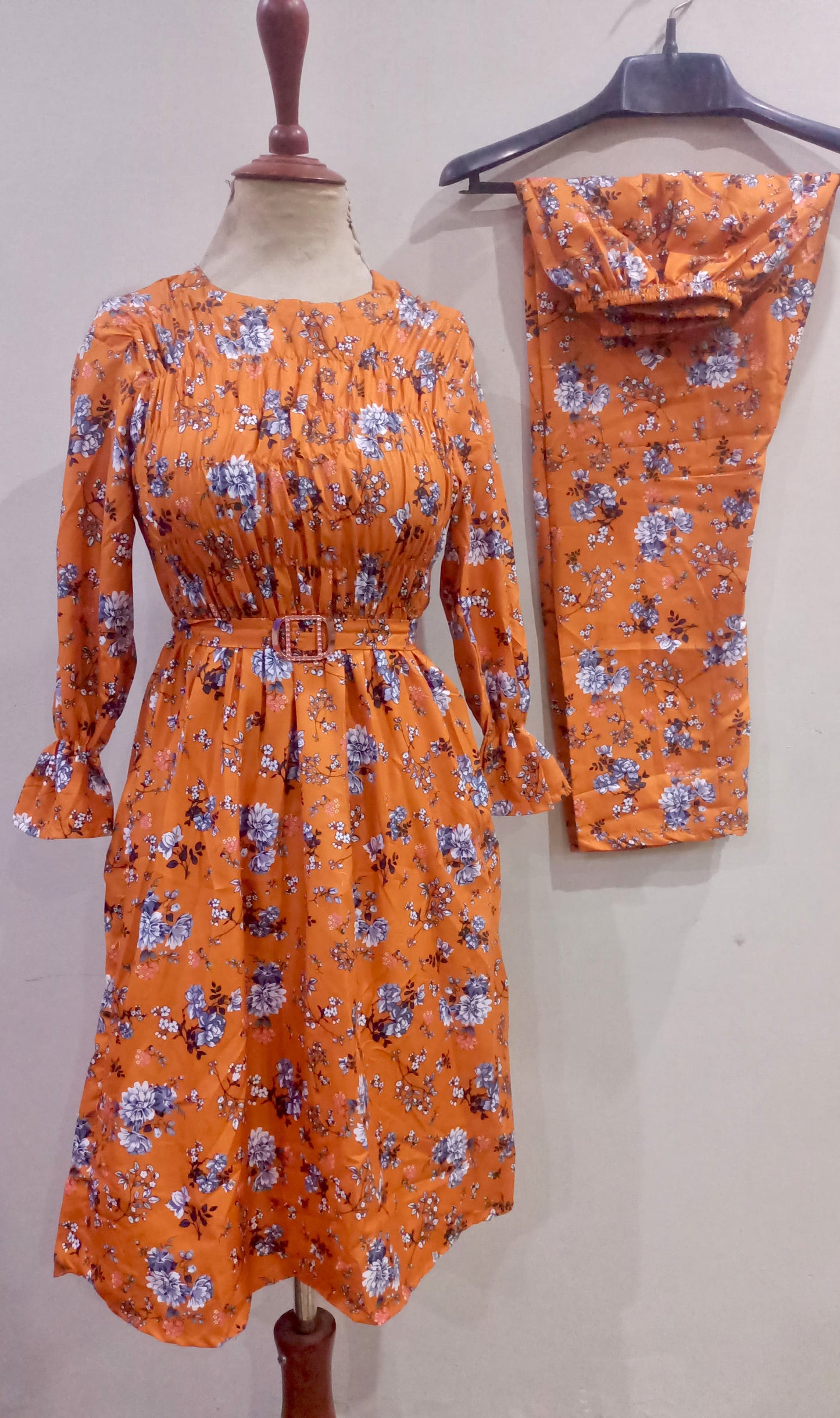 Floral digital print Cotton Frill Maxi 2 Piece