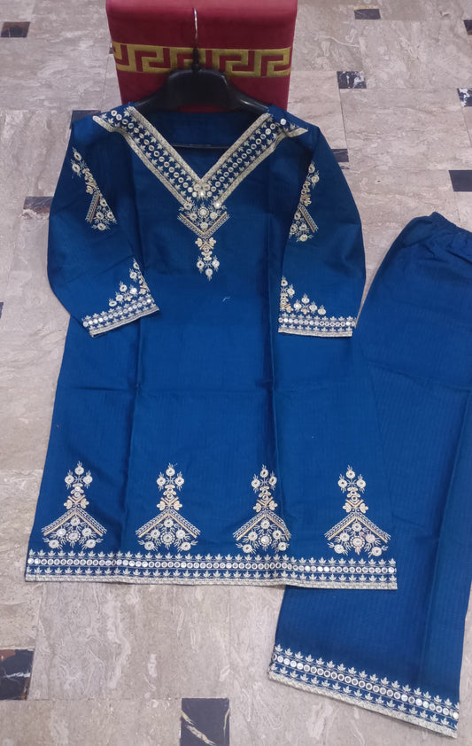 Elegant Summer Collection Embroidery 2 Piece Suit
