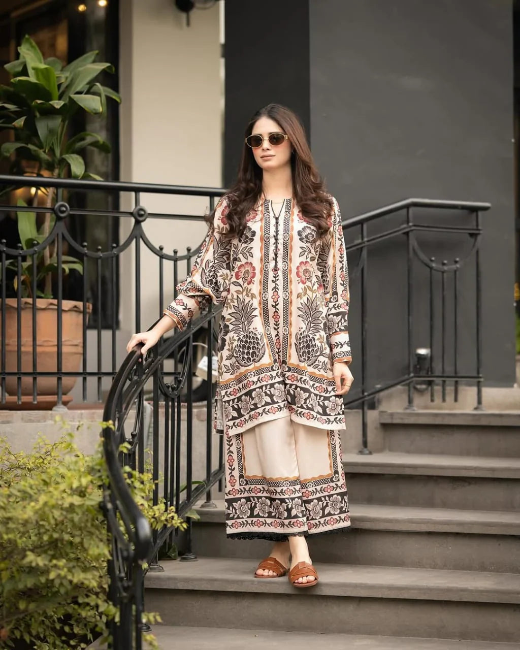 MINAAL PLAZO DIGITAL PRINTED 2Pc Stitched for Girls