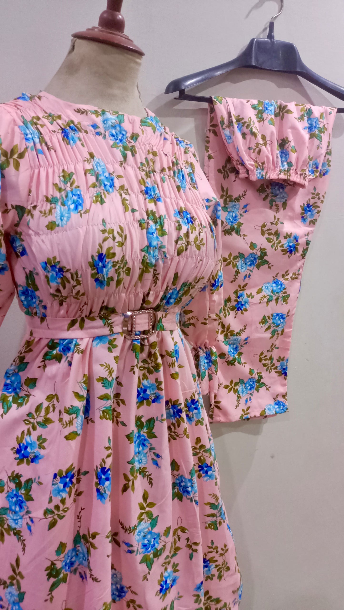 Floral Super Long length Digital Print Cotton frill maxi 2 Pieces - High Quality
