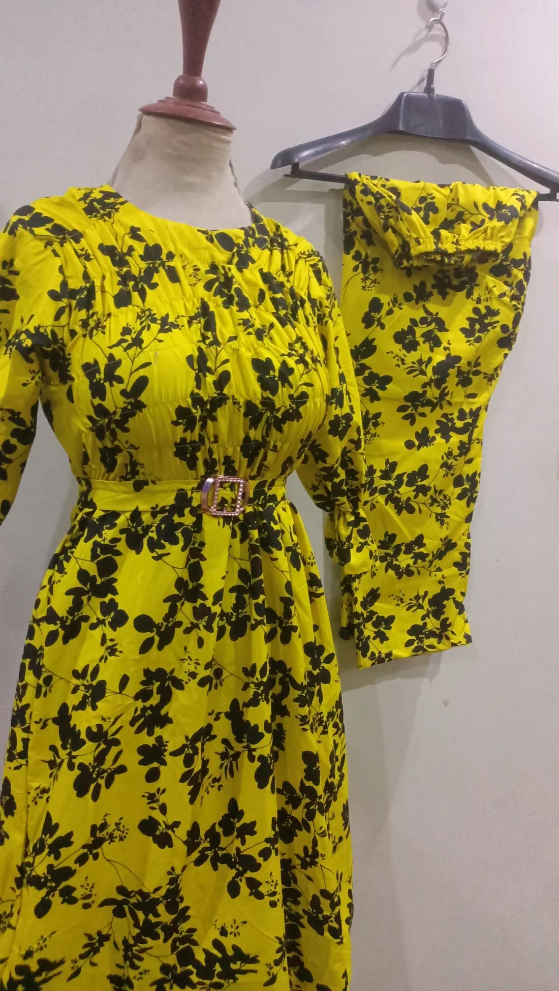 Floral Super Long length Digital Print Cotton frill maxi 2 Pieces - High Quality