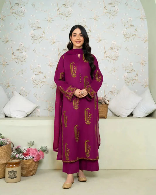 JASMINE EMB LONG LENGTH 2 pieces stitched