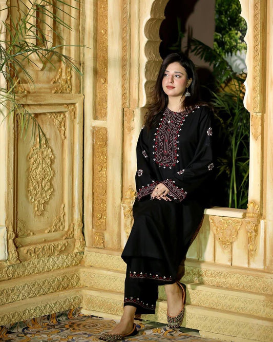 SINDHI EMB LONG LENGTH Stitched 2 pieces